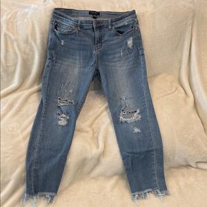 Judy Blue Light Blue Distressed Ankle Jeans